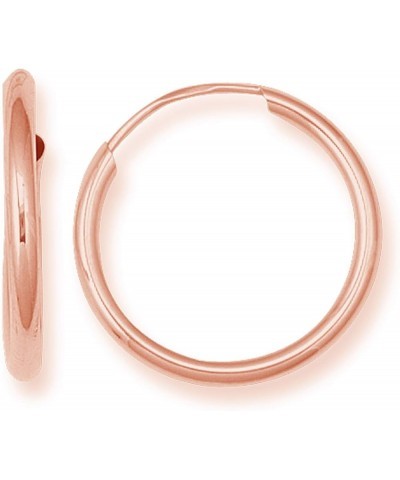 14k Gold Endless Continuous Hoops Hoop Earrings 1.25mm (Mini, Small, Regular) 12MM (rose-gold) $16.27 Earrings