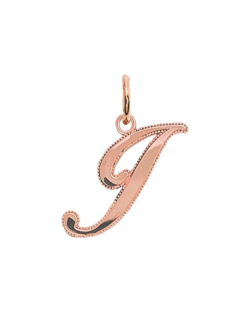 Solid 14k Gold Personalized Cursive-Style"A-Z" Initial Pendant (Size S/M/L) Medium (I) Rose Gold $66.70 Pendants