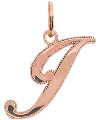 Solid 14k Gold Personalized Cursive-Style"A-Z" Initial Pendant (Size S/M/L) Medium (I) Rose Gold $66.70 Pendants