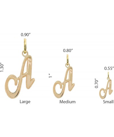 Solid 14k Gold Personalized Cursive-Style"A-Z" Initial Pendant (Size S/M/L) Medium (I) Rose Gold $66.70 Pendants