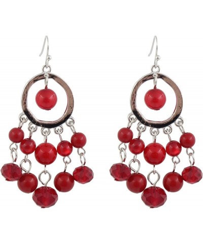 Beads Earrings for Women Dangling Cute Colorful Beaded Drop Earrings for Girl Gift Red $8.66 Earrings