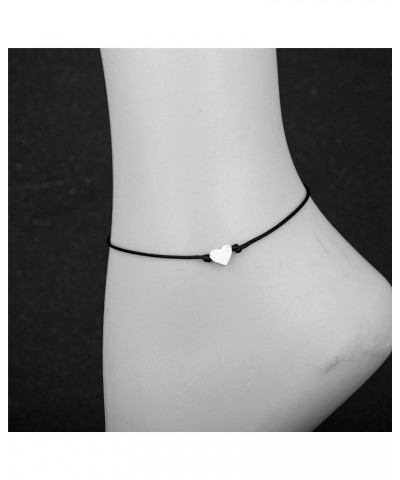 Evil Eye Anklet for Women Men Handmade Wax Rope Star Charm Ankle Bracelets for Women Men Minimalist Jewelry Adjustable star-s...