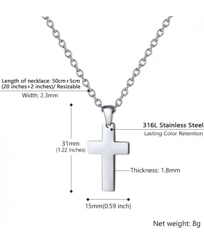 Cross Necklace for Men Women, 316L Stainless Steel，Gold/Silver/Black/Rose Gold/Blue Tone, Hypoallergenic, Two Sizes, Come Gif...