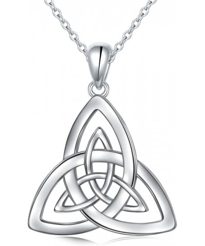 925 Sterling Silver Good Luck Irish Jewelry Celtic Knot Pendant Necklaces for Women Teen Girls Silver-Trinity Knot $12.80 Nec...