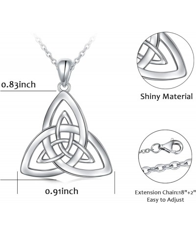 925 Sterling Silver Good Luck Irish Jewelry Celtic Knot Pendant Necklaces for Women Teen Girls Silver-Trinity Knot $12.80 Nec...