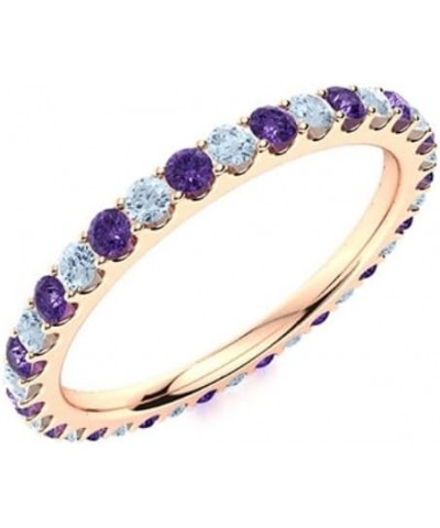 Brilliant-Cut Round 2.00mm Amethyst Aquamarine Full Eternity Band | Sterling Silver 925 | Ring For Women & Girls | Beautiful ...