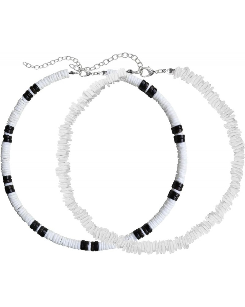 2Pcs White Puka Chip Shell Choker with Coconut Shell Hawaiian VSCO Necklace White Square & Black Coconut Shell $11.75 Necklaces