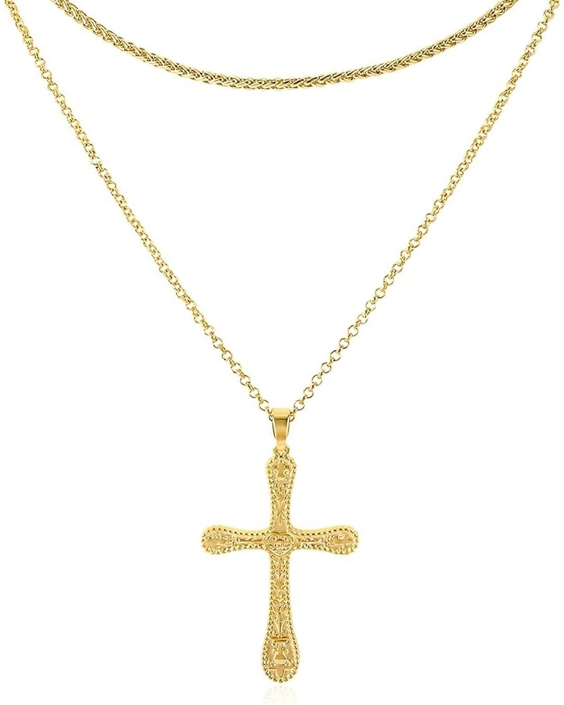 Cross Necklace for Women Girls, 14K Gold Plated Dainty Crucifix Necklace CZ Faith Gold Cross Pendant Necklaces, Diamond Cross...