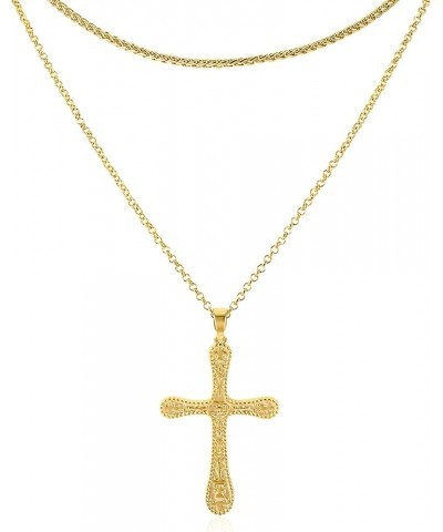 Cross Necklace for Women Girls, 14K Gold Plated Dainty Crucifix Necklace CZ Faith Gold Cross Pendant Necklaces, Diamond Cross...