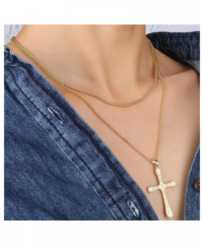 Cross Necklace for Women Girls, 14K Gold Plated Dainty Crucifix Necklace CZ Faith Gold Cross Pendant Necklaces, Diamond Cross...