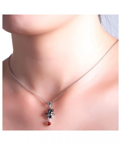 S925 Sterling Silver Necklace Punk Skull Pendant Necklace Jewelry Halloween Decoration for women B- Skull Hat Necklace $11.21...