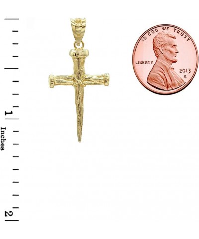 14K Yellow, White, or Rose Gold Nail Cross Christian Faith Pendant Necklace - Choice of Colors 14K Yellow Gold 22.0 Inches $1...