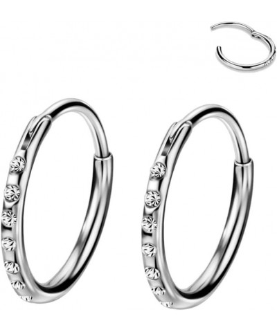 316L Surgical Steel Endless Hoop Earrings for Women Silver/Gold/Rose Gold/Black 8mm/10mm/12mm 10mm 02: CZ Hoop, Steel $9.43 E...