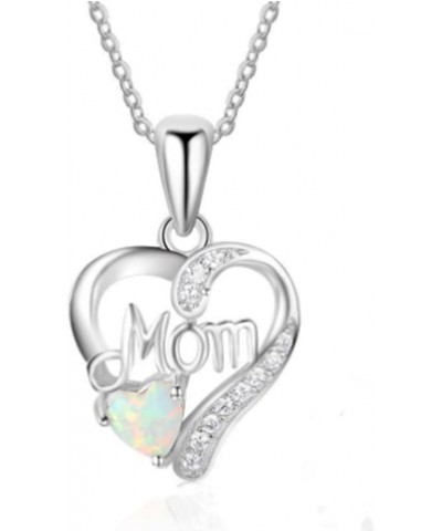 Mother's Day Mom Letter Crystal Inlaid Pendant Necklace Birthday Mothers Day Family Memorial Glittering Rhinestone Simple Ele...