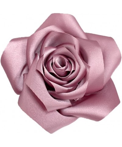 Dainty Satin Rose Flower Large Brooch Lapel Pins Delicate Elegant Handmade Fabric Flower Brooches Pin Classic for Wedding Par...