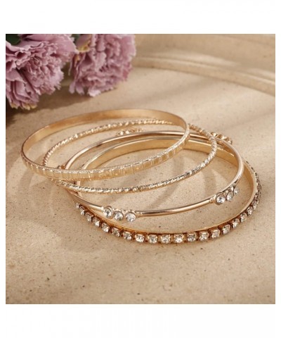 13pcs Boho Silver Bracelet Set for Women Girls Crystal Beads Stackable Bangle Hand Chain Punk Jewelry for Party Gold $9.17 Br...