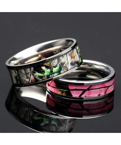 4pcs His Hers Camo Pink Radiant Stainless Steel Sterling Silver Wedding Ring Set Size His 08, Hers 07 $38.40 Bracelets