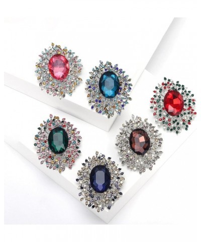 Elegant Colorful Cubic Zirconia Crystal Bright Rhinestone Brooch Pins for Women Grils Blue $7.64 Brooches & Pins