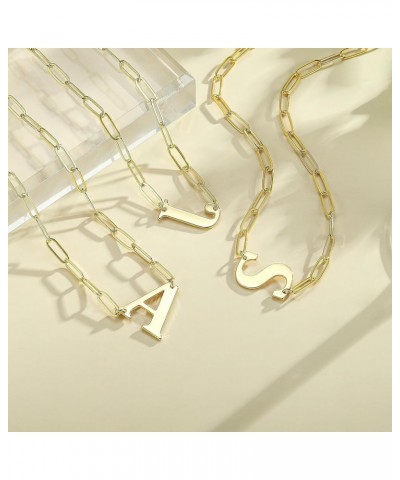 Dainty Sideways Gold Initial Necklaces for Women Trendy, 14K Solid Gold Over Large Big Letter Pendant Gold Initial Necklaces ...