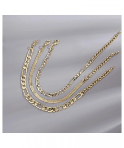 Gold Chain Bracelets Set for Women 14K Real Gold Plated Link Chain Trendy Stackable Bracelets for Women Gold - 3 Piece Set $1...