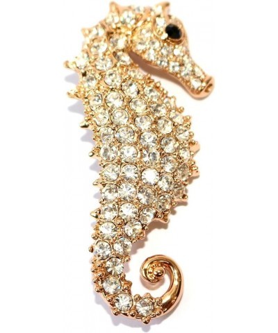 18k Gold Plated Multi-Color Crystal Sea Horse Brooch Pin White $8.66 Brooches & Pins