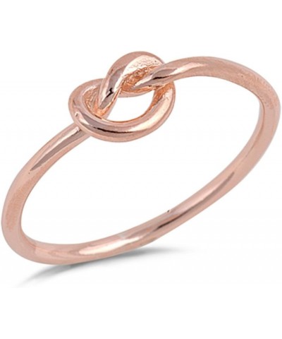 Choose Your Color Sterling Silver Knot Ring Rose-Gold Tone--Size 12 $8.39 Rings