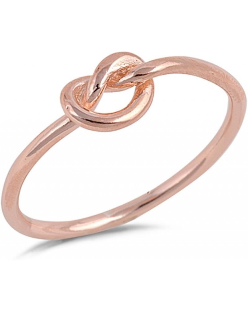 Choose Your Color Sterling Silver Knot Ring Rose-Gold Tone--Size 12 $8.39 Rings