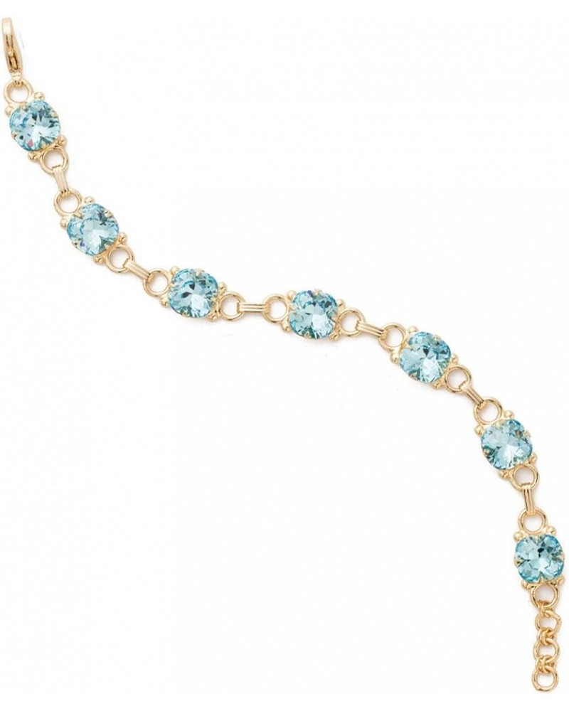 Essentials Eyelet Line Bracelet Aquamarine Bright Gold-Tone $19.05 Bracelets