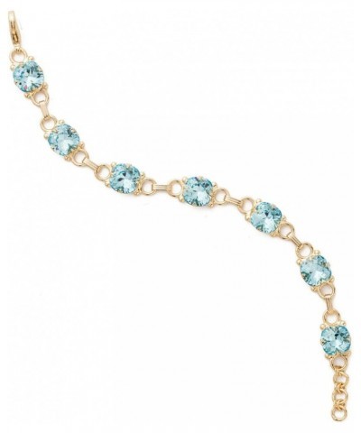 Essentials Eyelet Line Bracelet Aquamarine Bright Gold-Tone $19.05 Bracelets