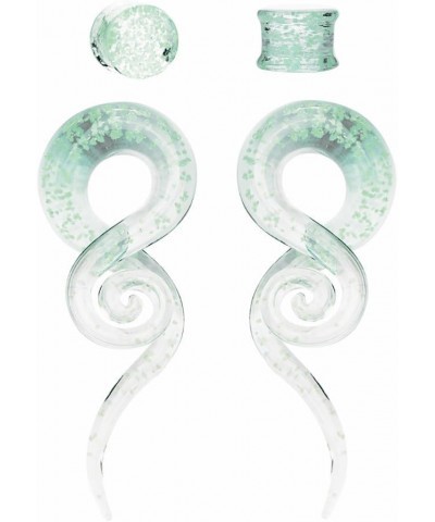 4PC Glass Ear Tapers Plugs 4G-14mm Green Glow Dark Handmade Gauges Piercing Jewelry Set 12mm (1/2") $8.48 Body Jewelry