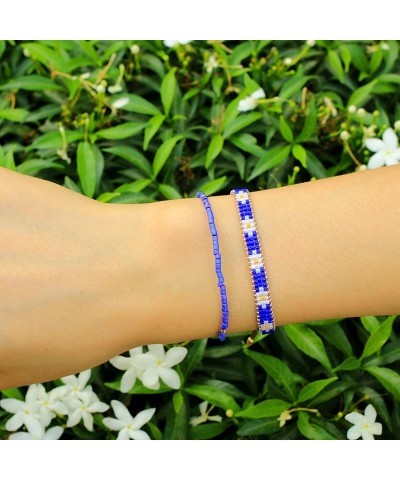 Miyuki Beaded Friendship Bracelets Thin Rope Bracelets Women Handmade Wrap Bracelets Jewelry Blue K $9.87 Bracelets