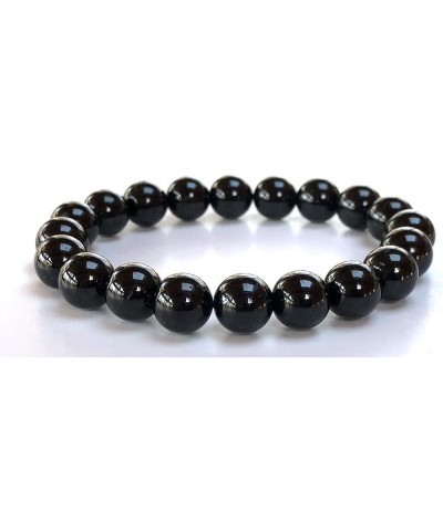 Energized Gemstone Stretch Bracelet - 8mm Beads - Wrist mala beads Bracelet - 7.5" Unisex - Crystal healing wristband Black T...