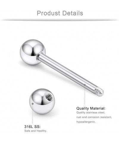 316L Stainless Steel Nipplerings Nipple Shield Barbell Tongue Rings Bar Body Piercing Jewelry 16G 16mm For Women Men 2-36PCS ...