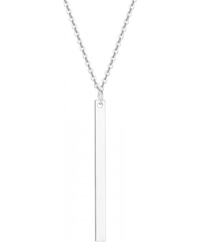 14K Real Solid Gold Vertical Bar Necklace Simple Gold Necklace Daily Wear Fine Jewelry for Women 16”+2” Extender 1.37g white ...