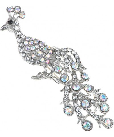 Elegant Multicolor Crystal Rhinestone Perched Peacock Tree Branch Bird Animal Brooch Pin Aurora Borealis Clear $10.19 Brooche...