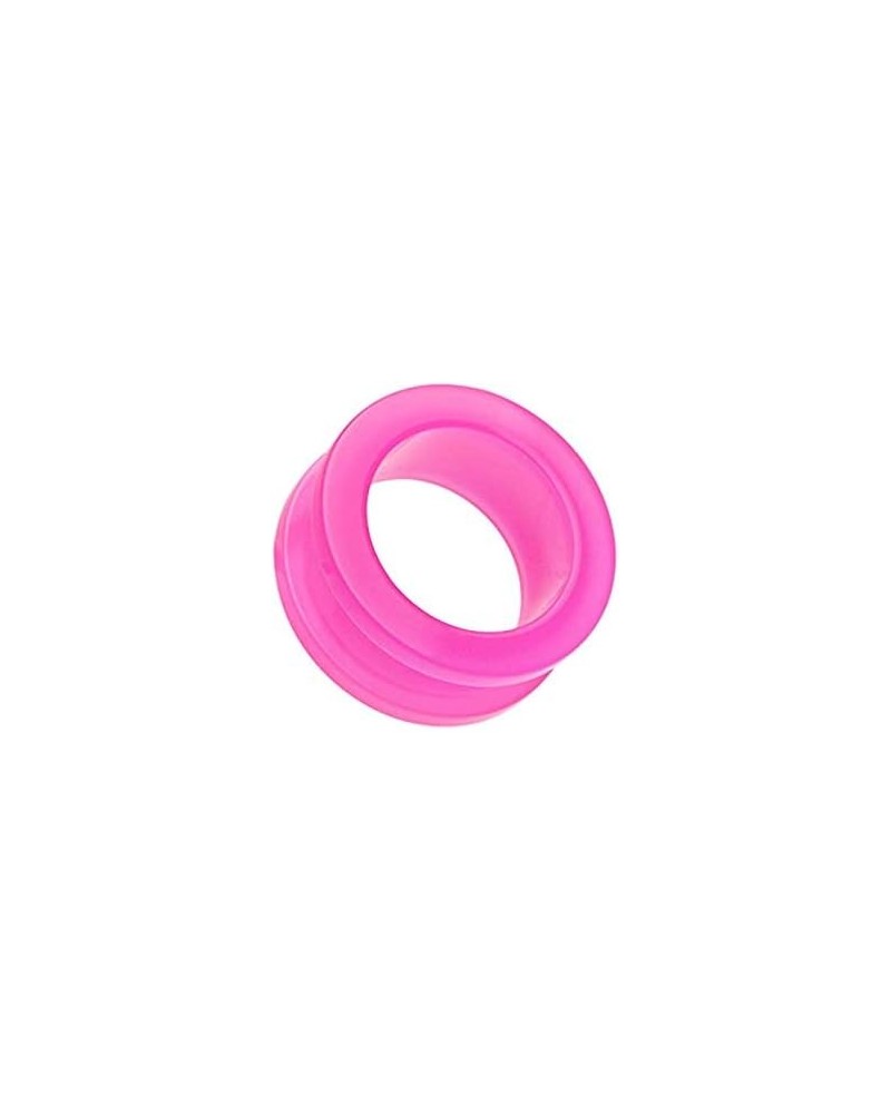 Neon Colored Acrylic Screw-Fit Ear Gauge Tunnel Plug 23/32" (18mm), Pink $9.53 Body Jewelry