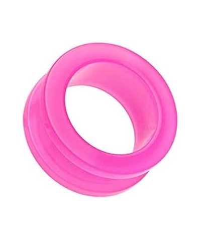 Neon Colored Acrylic Screw-Fit Ear Gauge Tunnel Plug 23/32" (18mm), Pink $9.53 Body Jewelry