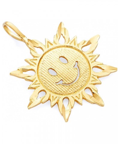 14k REAL Yellow Gold Sun Charm Pendant $44.10 Pendants