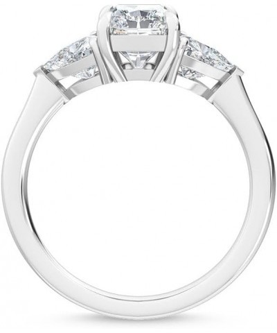 1-5 Carat (ctw) White Gold Radiant,Trilliant Cut LAB GROWN Diamond Three Stone Engagement Ring (Color D-E Clarity VS1-VS2) 4....