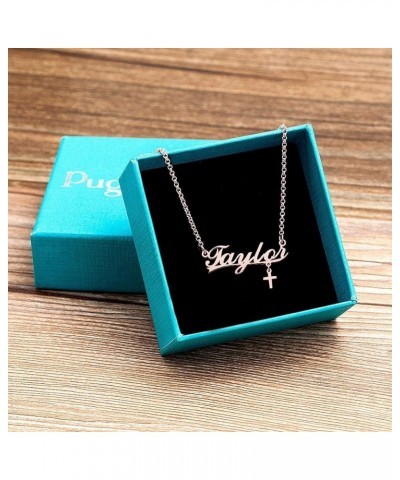 Stainless Steel Chain Rose Gold Pendant Customized Plate Personalized Name Necklace Taylor $22.61 Necklaces