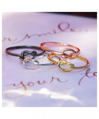 Choose Your Color Sterling Silver Knot Ring Rose-Gold Tone--Size 12 $8.39 Rings