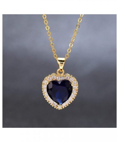 Titanic Heart of the Ocean Neckalce The Blue Love Pendant Necklaces, White Gold Plated Necklace Sterling Silver Sapphire Big ...