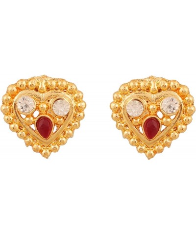 Indian Bollywood Artistic large stud designer Earrings jewelry in Gold or Silver Tone For Women. D282 Red $11.19 Earrings