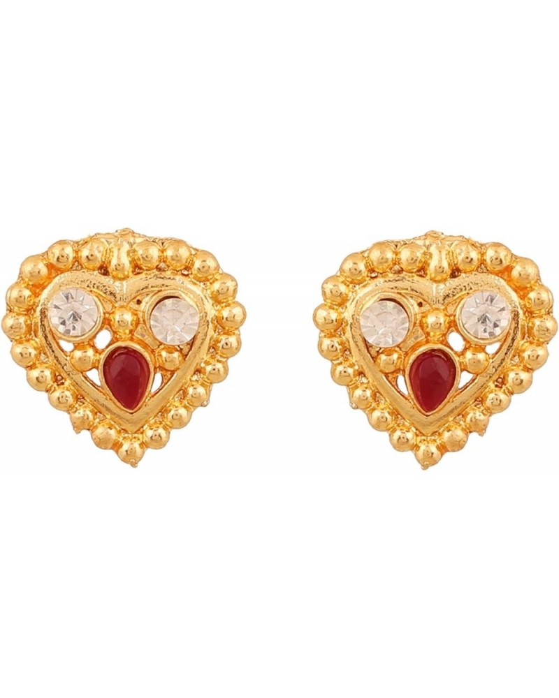 Indian Bollywood Artistic large stud designer Earrings jewelry in Gold or Silver Tone For Women. D282 Red $11.19 Earrings