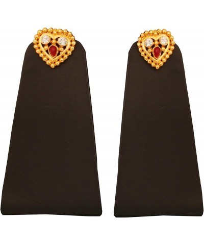 Indian Bollywood Artistic large stud designer Earrings jewelry in Gold or Silver Tone For Women. D282 Red $11.19 Earrings