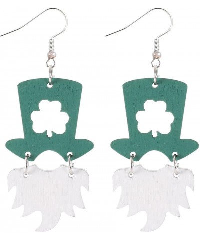 Wooden Luck Clover Irish Shamrock Earrings Cute Dog Cat Kitten Rainbow Shamrocks Shaped Drop Earring Saints Jewelry St Patty'...