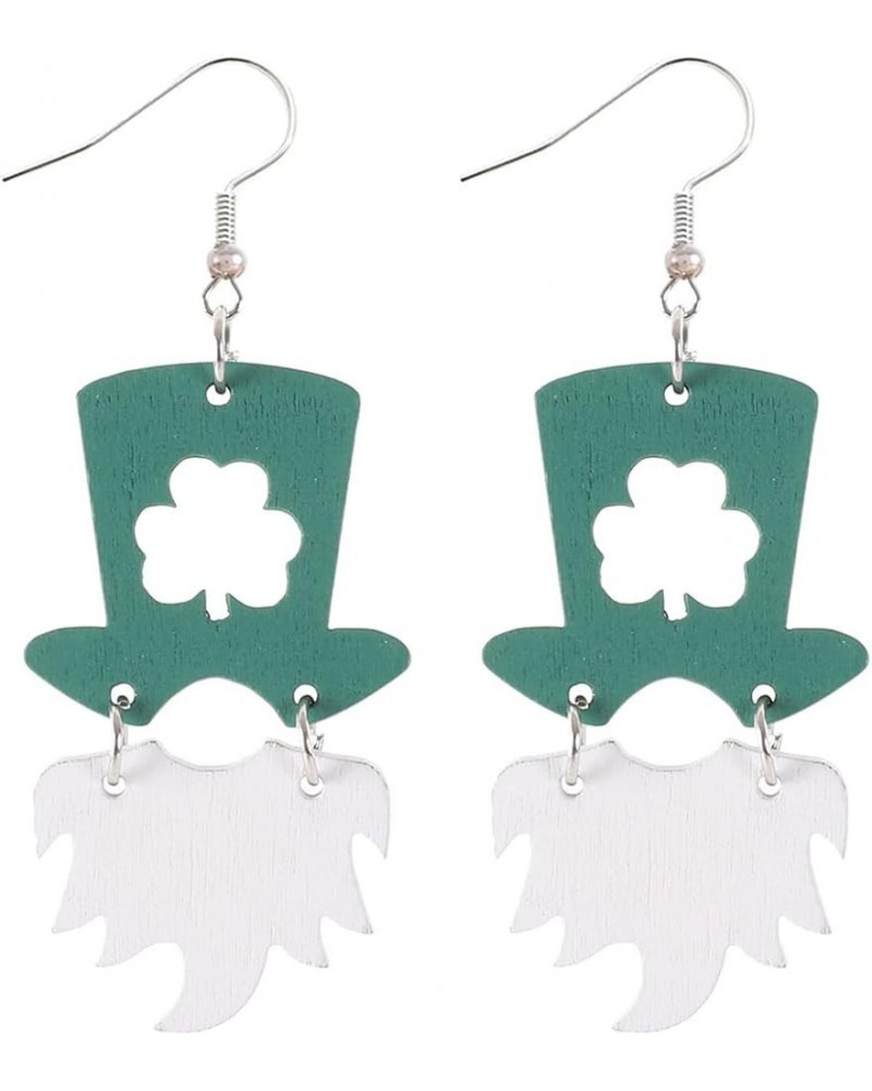 Wooden Luck Clover Irish Shamrock Earrings Cute Dog Cat Kitten Rainbow Shamrocks Shaped Drop Earring Saints Jewelry St Patty'...