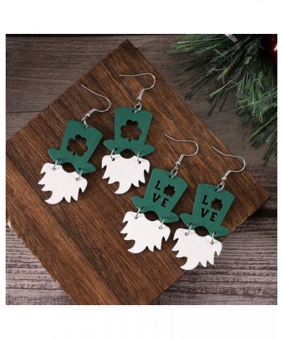 Wooden Luck Clover Irish Shamrock Earrings Cute Dog Cat Kitten Rainbow Shamrocks Shaped Drop Earring Saints Jewelry St Patty'...