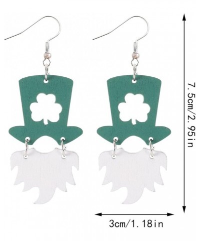 Wooden Luck Clover Irish Shamrock Earrings Cute Dog Cat Kitten Rainbow Shamrocks Shaped Drop Earring Saints Jewelry St Patty'...