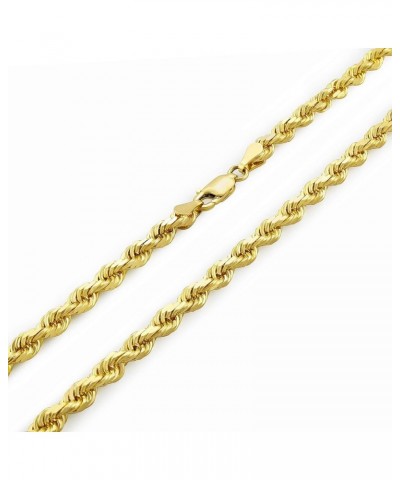 10k Yellow Gold 4mm Rope Chain Diamond Cut Pendant Necklace, Mens Womens Lobster Clasp 16" 18" 20" 22" 24" 26" 28" 30 20 $148...